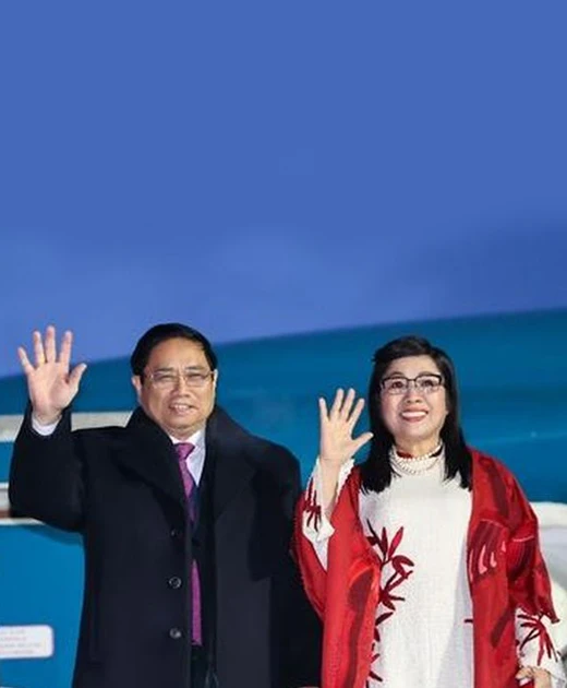 Thủ tướng Phạm Minh Chính gặp Tổng thống Liên bang Thụy Sĩ Viola Amherd. (Ảnh: Dương Giang/TTXVN)