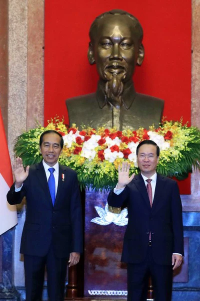 [Ảnh] Chủ tịch Quốc hội Vương Đình Huệ hội kiến Tổng thống Indonesia Joko Widodo