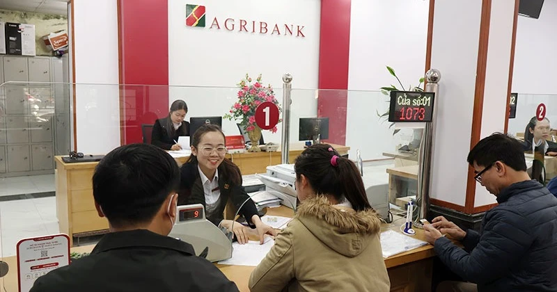 Khách hàng giao dịch tại Agribank chi nhánh Tiên Lãng (Hải Phòng).