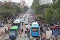 Tuyến đường đường 70 đoạn Hà Đông - Văn Điển thường xuyên bị ùn tắc vào giờ cao điểm. (Ảnh: NAM KHÁNH).