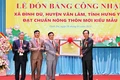 Lễ đón Bằng công nhận xã Ðình Dù, huyện Văn Lâm, tỉnh Hưng Yên đạt chuẩn nông thôn mới kiểu mẫu. 