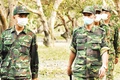 Cán bộ, chiến sĩ Bộ đội Biên phòng tỉnh Tây Ninh tuần tra bảo vệ biên giới. 