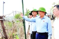 Chủ tịch Hội đồng nhân dân thành phố Hà Nội Nguyễn Ngọc Tuấn thị sát tình hình quản lý đất đai khu vực ngoài đê sông Hồng.
