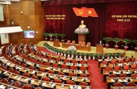 Phiên bế mạc Hội nghị lần thứ ba Ban Chấp hành Trung ương Đảng Cộng sản Việt Nam khóa XII ngày 8/7. Ảnh: TTXVN.