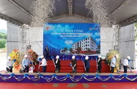 Nghi thức động thổ công trình Nhà khám chữa bệnh Bệnh viện đa khoa huyện Định Hóa.