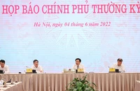 Phiên họp báo Chính phủ thường kỳ tháng 5 diễn ra chiều 4/6 tại Hà Nội. (Ảnh: VGP/Nhật Bắc)