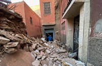 Động đất gây hư hại nhiều tòa nhà ở thành phố cổ Marrakech, ngày 9/9/2023. (Ảnh: Reuters)
