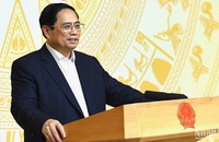 Thủ tướng Phạm Minh Chính phát biểu khai mạc hội nghị. (Ảnh: TRẦN HẢI)