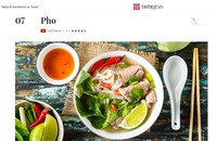 Món Phở của Việt Nam thứ 7 trong danh sách 50 món ăn đường phố nổi tiếng nhất thế giới của TasteAtlas. (Ảnh chụp màn hình)