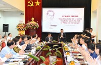 Quang cảnh Lễ khai trương Trang thông tin đặc biệt về Tổng Bí thư Nguyễn Văn Linh. (Ảnh: THỦY NGUYÊN)