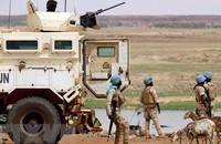 Binh sĩ thuộc Phái bộ gìn giữ hòa bình ở Mali (MINUSMA) tuần tra tại Gao, Mali. (Ảnh: AFP/TTXVN)