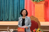 Đồng chí Trương Thị Mai, Ủy viên Bộ Chính trị, Thường trực Ban Bí thư, Trưởng Ban Tổ chức Trung ương phát biểu chỉ đạo.