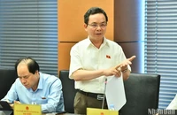 Đại biểu Hoàng Văn Cường (đoàn Hà Nội) phát biểu trong phiên thảo luận tại tổ chiều 19/6. (Ảnh: ĐĂNG KHOA)