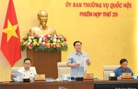 Chủ tịch Quốc hội Vương Đình Huệ phát biểu khai mạc Phiên họp thứ 25 của Ủy ban Thường vụ Quốc hội. (Ảnh: DUY LINH)