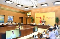 Quang cảnh phiên họp Ủy ban Thường vụ Quốc hội sáng 13/9. (Ảnh: DUY LINH)