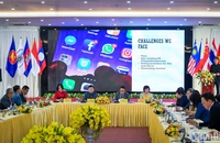 Hội thảo báo chí quốc tế “Quản trị tòa soạn báo chí số: Lý luận, thực tiễn, kinh nghiệm ở khu vực ASEAN”. (Ảnh: THÀNH ĐẠT)