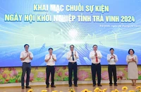 Nghi thức khai mạc chuỗi sự kiện Ngày hội khởi nghiệp tỉnh Trà Vinh.