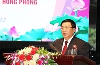 Đồng chí Nguyễn Xuân Thắng phát biểu khai mạc Hội thảo. 
