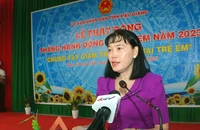 Phó Chủ tịch UBND tỉnh Hậu Giang, Hồ Thu Ánh phát biểu tại buổi lễ.