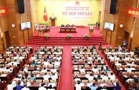 Toàn cảnh Kỳ họp thứ 6, Hội đồng nhân dân tỉnh Phú Thọ. 