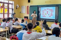 Giờ học ngoại khóa tuyên truyền về phòng chống thuốc lá điện tử tại Trường THCS Trần Nguyên Hãn, tỉnh Bắc Giang. (Ảnh: ĐOÀN HỮU)
