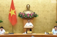 Thủ tướng Phạm Minh Chính chủ trì phiên họp Chính phủ chuyên đề về xây dựng pháp luật tháng 7/2023. (Ảnh: Trần Hải). 