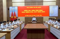 Đại tá Lê Xuân Phong, Phó chủ nhiệm UBKT Đảng ủy Quân chủng phát biểu kết luận đợt kiểm tra.