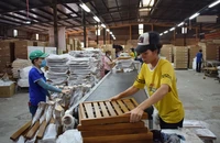 Dây chuyền sản xuất gỗ tại Công ty sản xuất gỗ Vinafor Đà Nẵng, ảnh K.H