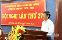 Bí thư Tỉnh ủy Sóc Trăng Lâm Văn Mẫn phát biểu chỉ đạo hội nghị.