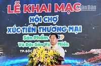 Phó Chủ tịch Thường trực Ủy ban nhân dân tỉnh Sóc Trăng Lâm Hoàng Nghiệp phát biểu khai mạc.