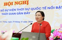 Phó Bí thư Thường trực Tỉnh ủy Sóc Trăng Hồ Thị Cẩm Đào phát biểu tại Hội nghị.