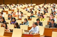 Các đại biểu Quốc hội dự phiên họp sáng 1/11. (Ảnh: DUY LINH)