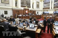 Phiên họp toàn thể của Quốc hội Peru, thảo luận về tổ chức bầu cử sớm tại Lima ngày 31/1. (Ảnh: AFP/TTXVN)