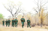 Lực lượng Bộ đội Biên phòng tỉnh Đắk Lắk tuần tra kiểm soát nhằm ngăn chặn hoạt động mua bán người qua biên giới. (Ảnh: CÔNG LÝ)