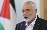 Lãnh đạo cấp cao của Hamas, Ismail Haniyeh phát biểu trong một cuộc họp báo tại Tehran, Iran, ngày 26/3/2024. (Ảnh: WANA/Reuters)