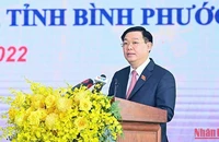 Chủ tịch Quốc hội Vương Đình Huệ phát biểu tại buổi lễ công bố. (Ảnh: Duy Linh)