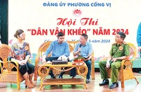 Một tiết mục dự thi tại Hội thi "Dân vận khéo" phường Cống Vị, quận Ba Đình năm 2024.