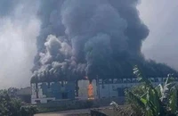 Đám cháy bùng phát tại nhà xưởng Công ty cổ phần Green Service.