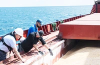 Một tàu chở ngũ cốc từ Ukraine lưu thông qua Biển Đen. Ảnh: AP