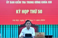 Đồng chí Trần Cẩm Tú, Ủy viên Bộ Chính trị, Thường trực Ban Bí thư, Chủ nhiệm Ủy ban Kiểm tra Trung ương chủ trì Kỳ họp thứ 50 của Ủy ban Kiểm tra Trung ương. (Ảnh: ĐĂNG KHOA)