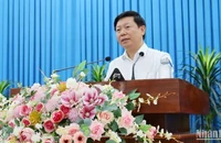 Đồng chí Trần Thanh Lâm phát biểu tại buổi làm việc