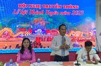 Đại diện lãnh đạo tỉnh Tuyên Quang thông tin về Lễ hội Thành Tuyên năm 2023.