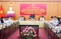 Phó Chủ tịch Quốc hội Trần Quang Phương phát biểu tại buổi làm việc với lãnh đạo tỉnh Hà Giang.