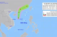 Vị trí và hướng di chuyển của áp thấp nhiệt đới. (Nguồn: nchmf.gov.vn)