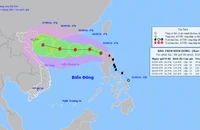 Vị trí và hướng di chuyển của bão số 3. (Nguồn: nchmf.gov.vn)