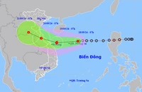 Vị trí và hướng di chuyển của áp thấp nhiệt đới lúc 7 giờ. (Nguồn: nchmf.gov.vn)