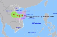 Vị trí và hướng di chuyển của bão số 4. (Nguồn: nchmf.gov.vn)