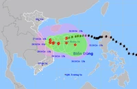 Vị trí và hướng di chuyển của bão số 6. (Nguồn: nchmf.gov.vn)