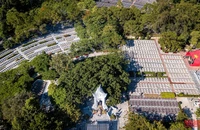 Nghĩa trang quốc gia Trường Sơn nhìn từ trên cao. (Ảnh: THÀNH ĐẠT)