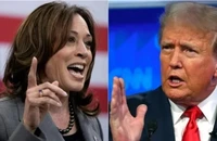 Phó Tổng thống Mỹ Kamala Harris (trái) và cựu Tổng thống Donald Trump. (Ảnh: AP/TTXVN)